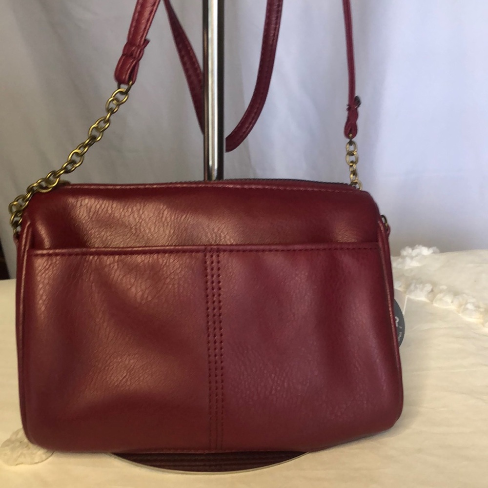 NWT SONOMA Ruby wine  crossbody handbag. Antimicrobial treated interior.